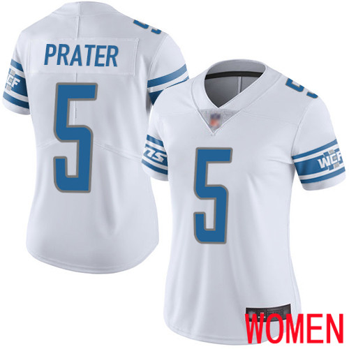 Detroit Lions Limited White Women Matt Prater Road Jersey NFL Football 5 Vapor Untouchable
